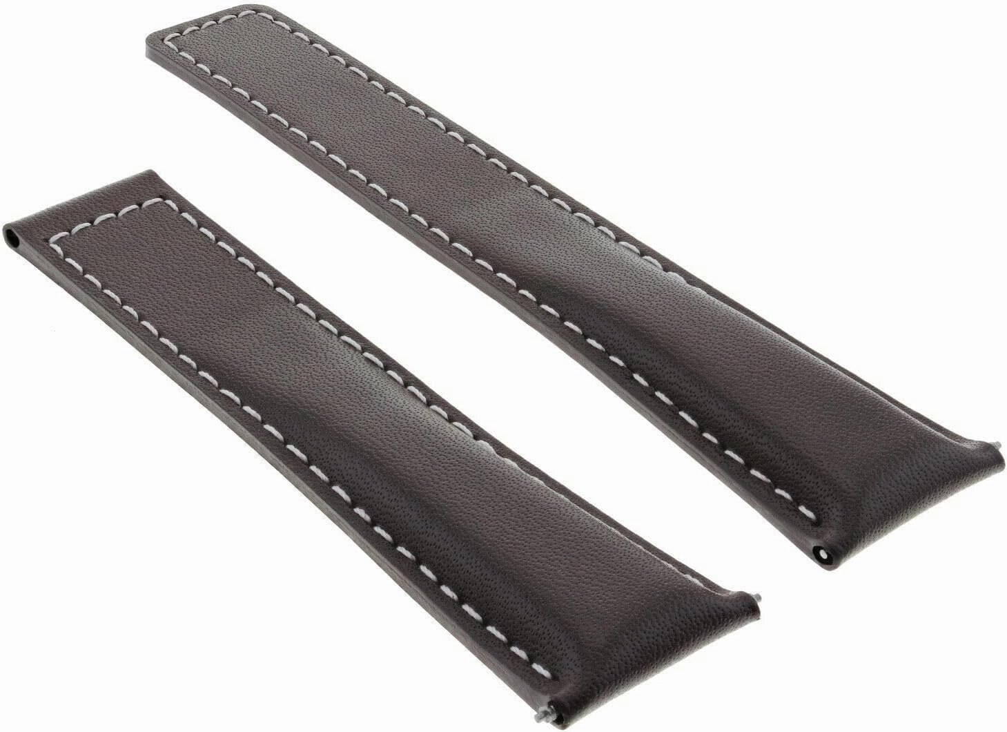 Ewatchparts 19-20-22mm Leather Watch Band Strap Compatible with Tag Heuer Carrera Monaco Clasp Rose Gold