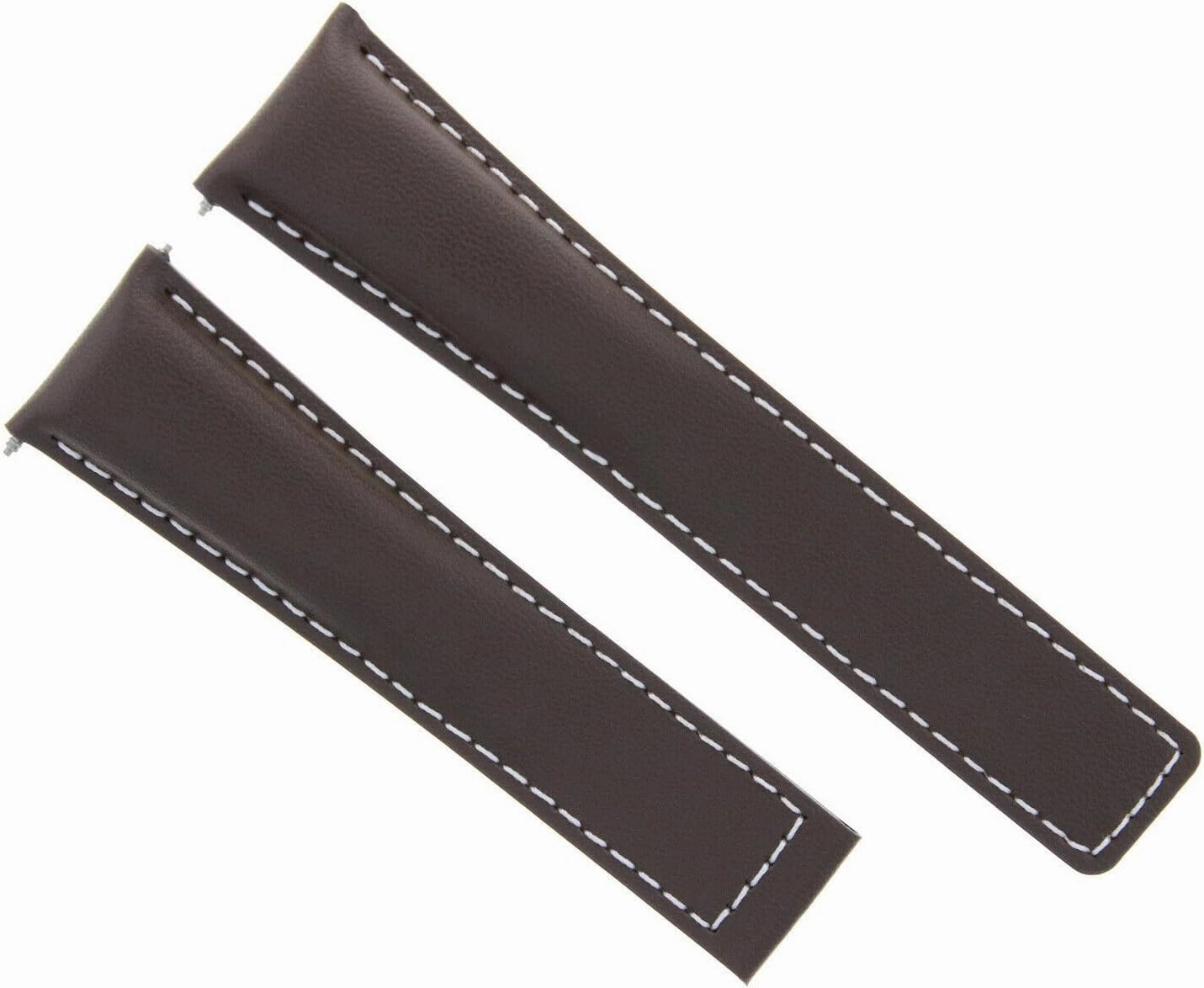 Ewatchparts 19-20-22mm Leather Watch Band Strap Compatible with Tag Heuer Carrera Monaco Clasp Rose Gold