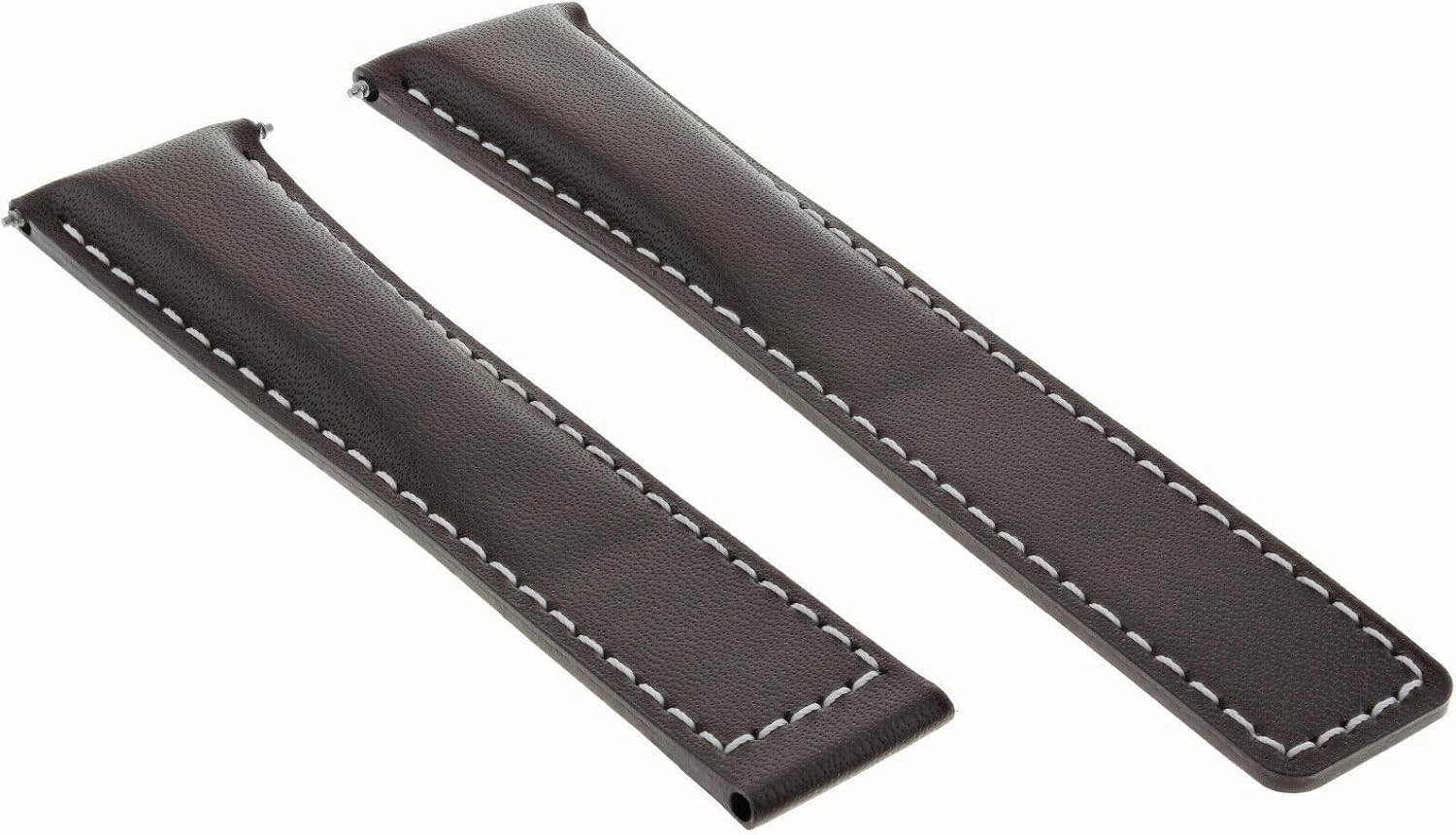 Ewatchparts 19-20-22mm Leather Watch Band Strap Compatible with Tag Heuer Carrera Monaco Clasp Rose Gold