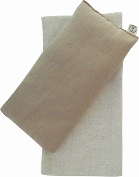 Eye Pillow Gift Set - 4 x 8.5 - Unscented Flax - Washable Cover - Soft Cotton Flannel - Soothing Relaxing - beige tan