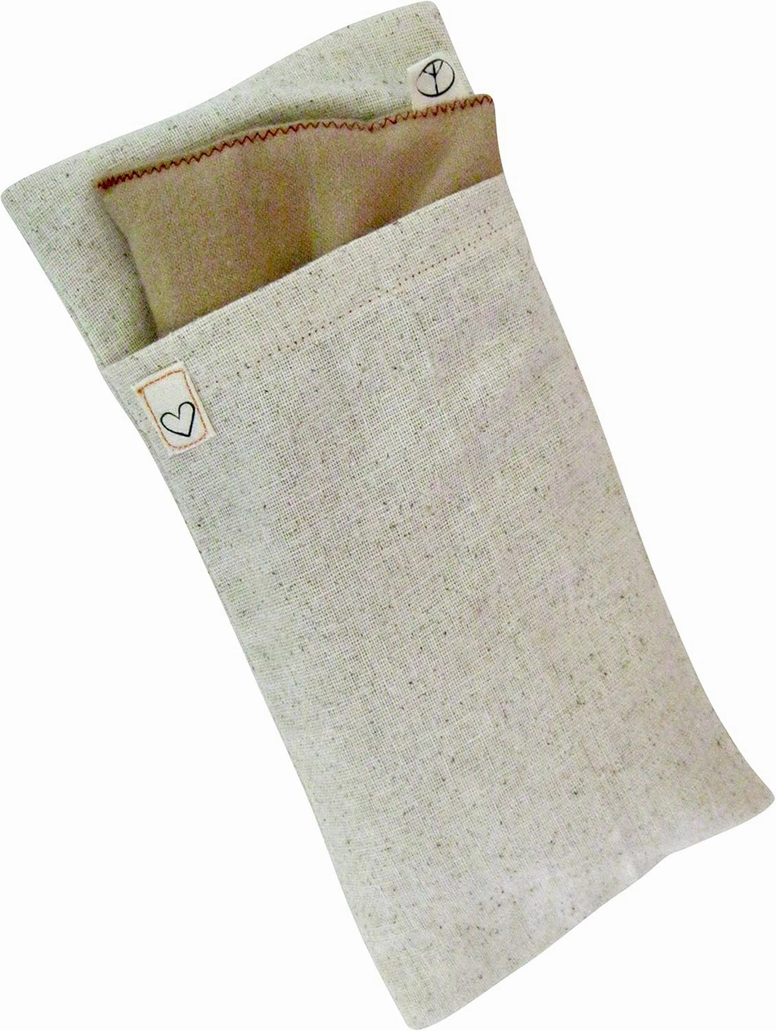 Eye Pillow Gift Set - 4 x 8.5 - Unscented Flax - Washable Cover - Soft Cotton Flannel - Soothing Relaxing - beige tan