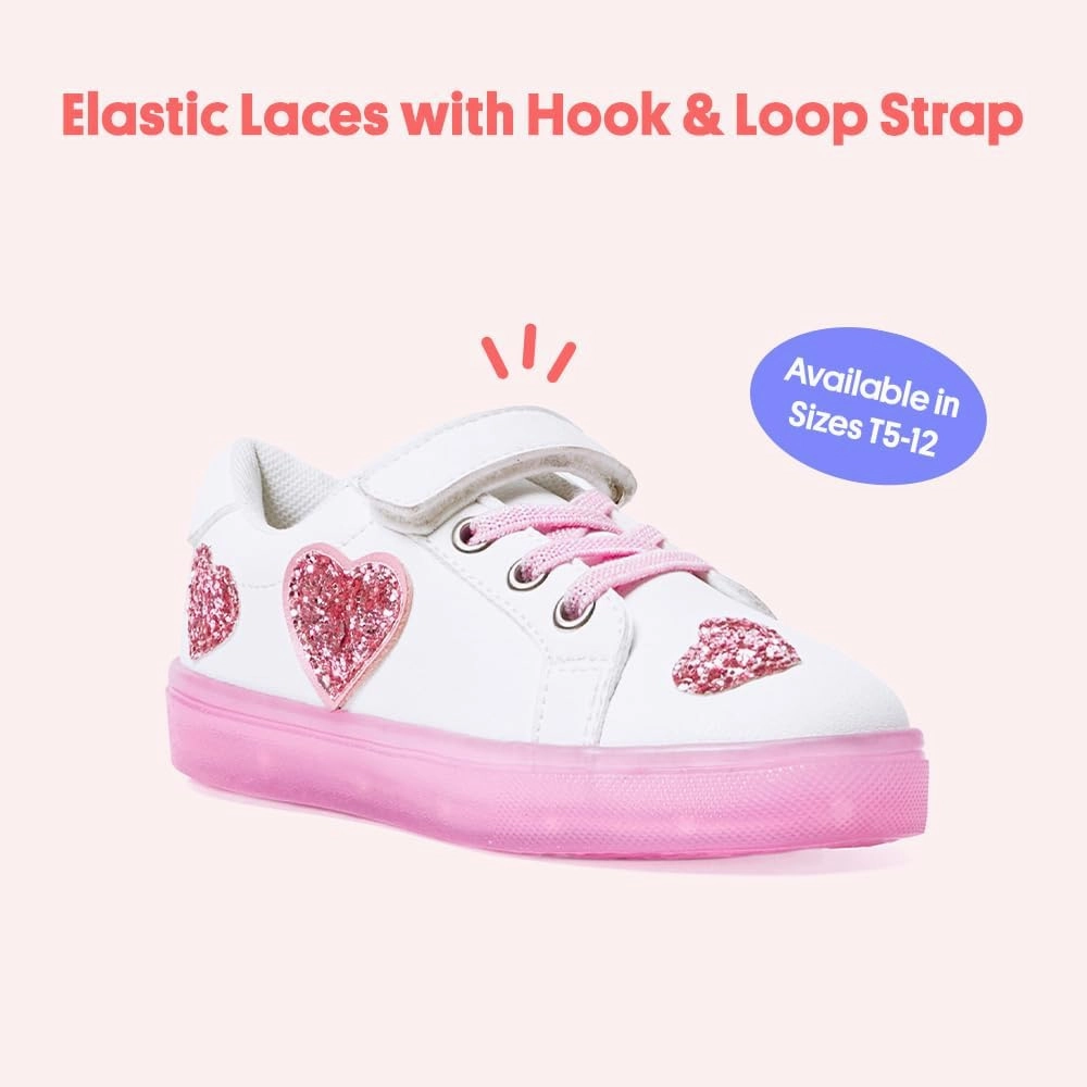 FabKids Kids Sneakers Boys Girls White Shoes Low Top Lace Up Footwear for Toddler Little Kid Big Kid