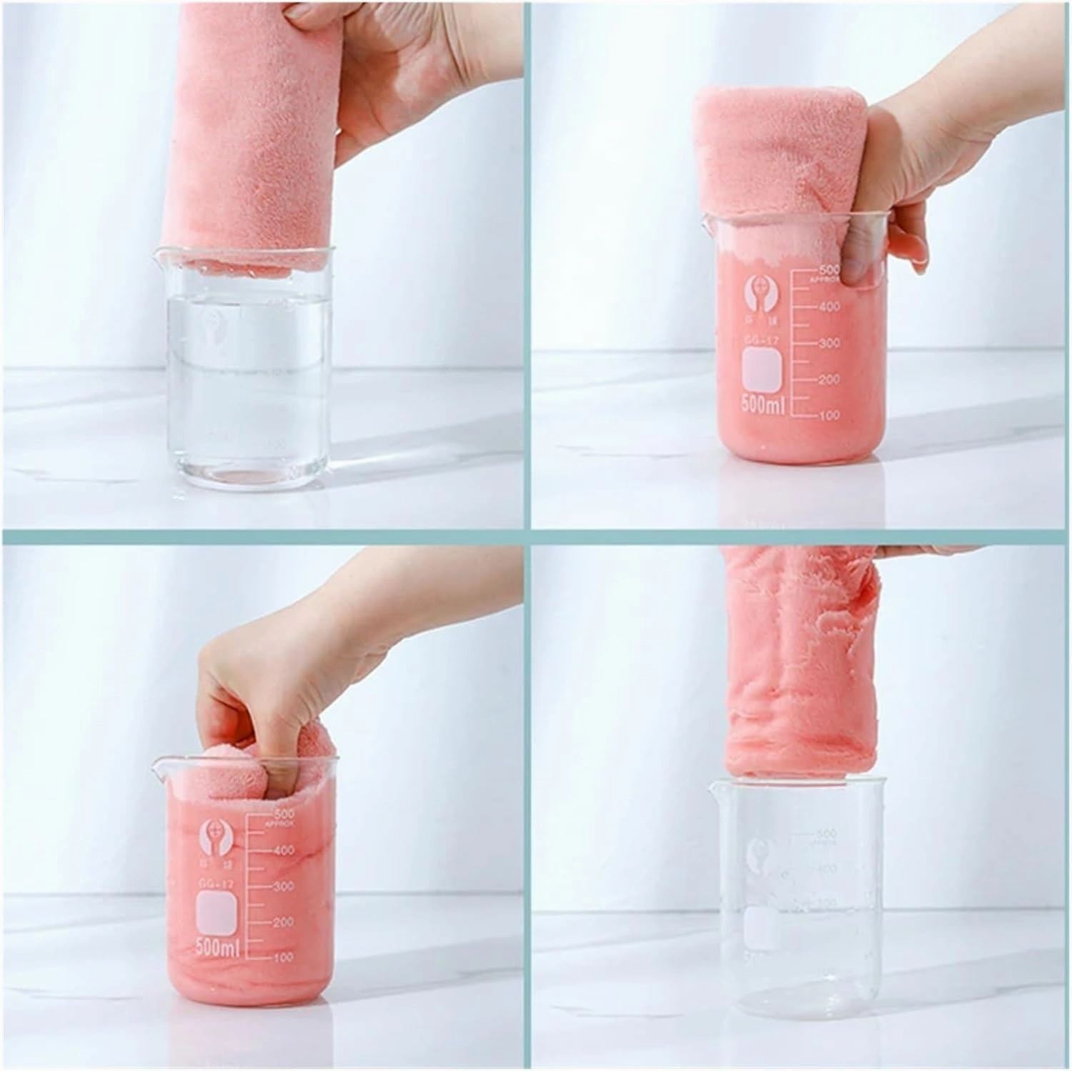 Face Towel Superfine Microfiber Absorbent High-Density Coral Towel Quick Dry Clean Face Soft Absorbent Towel Hook Up(Pink)