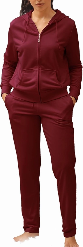 Facitisu Tracksuit for Women Set 2 Piece Joggers Terry Jogging Sweat Outfits Hoodie and Sweatpants