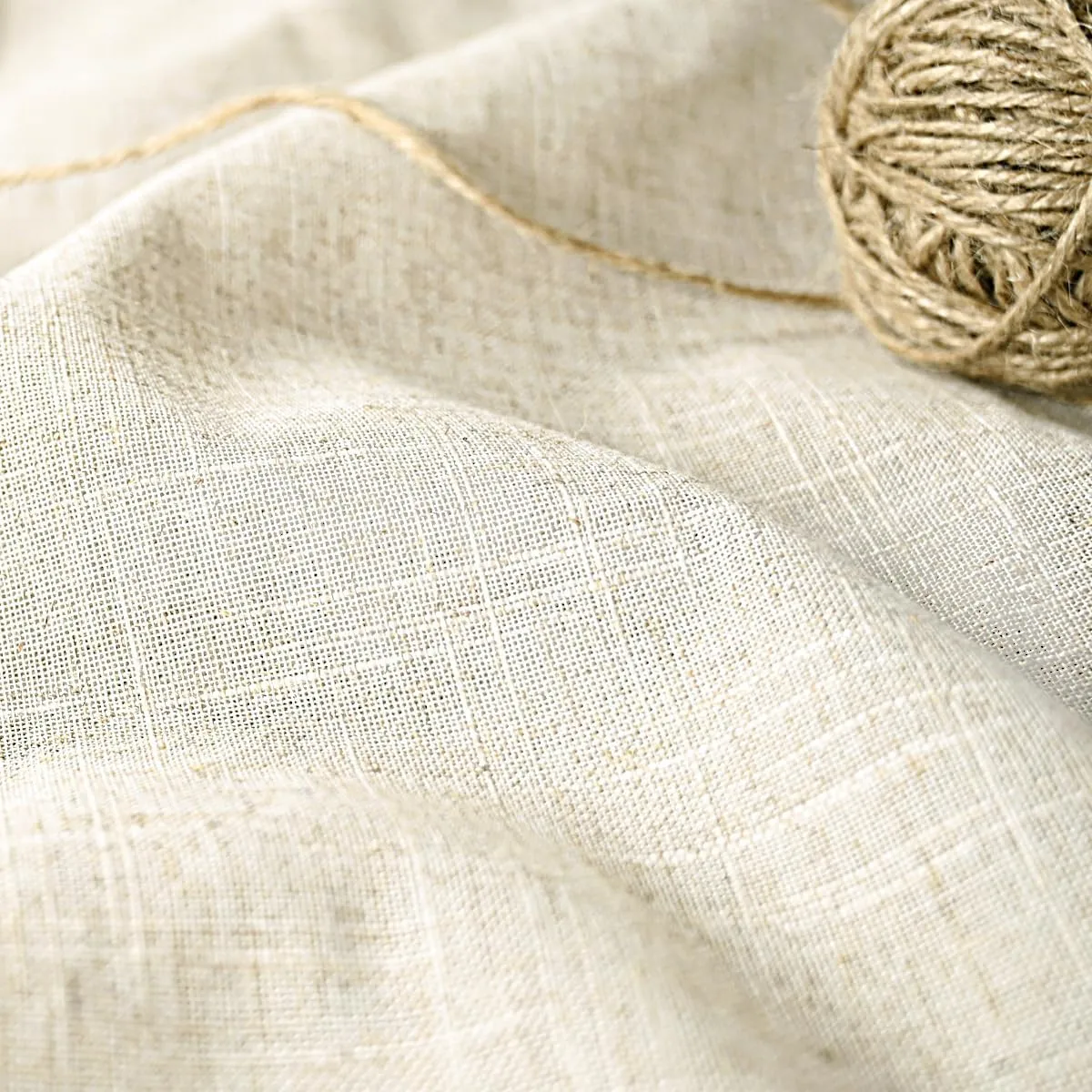 Farmhouse Shower Curtain,Beige and Beige Stripe,Button Curtain,Linen and Cotton Blend Fabric,Rustic Charm Country Chic Style,72x72 in
