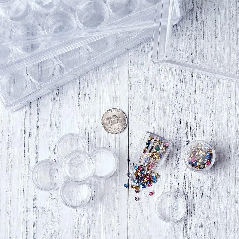 Fashewelry 30pcs Diamond Painting Jars 1x1” Small Screw Cap containers for Seed Beads, 5D Embroidery Diamond Drill, Nail Art and Glitter, Crafts & Sewing