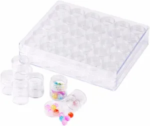 Fashewelry 30pcs Diamond Painting Jars 1x1” Small Screw Cap containers for Seed Beads, 5D Embroidery Diamond Drill, Nail Art and Glitter, Crafts & Sewing