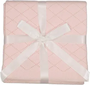 Feltman Brothers Special Occasion Diamond Pointelle Knit Blanket 40" x 40" (Pink)