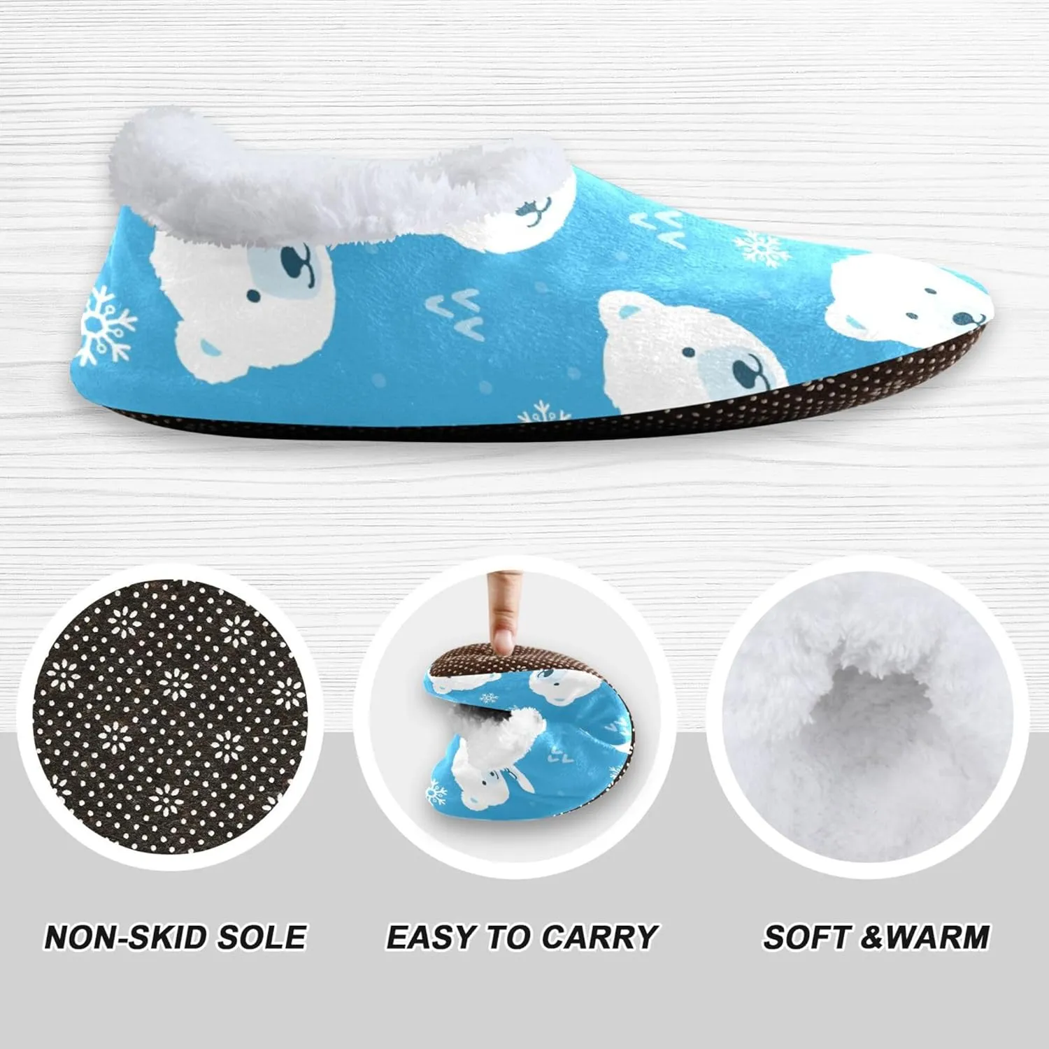 Fisyme Kids Slippers Boys Girls Warm Soft Indoor House Slipper Socks Home Shoes