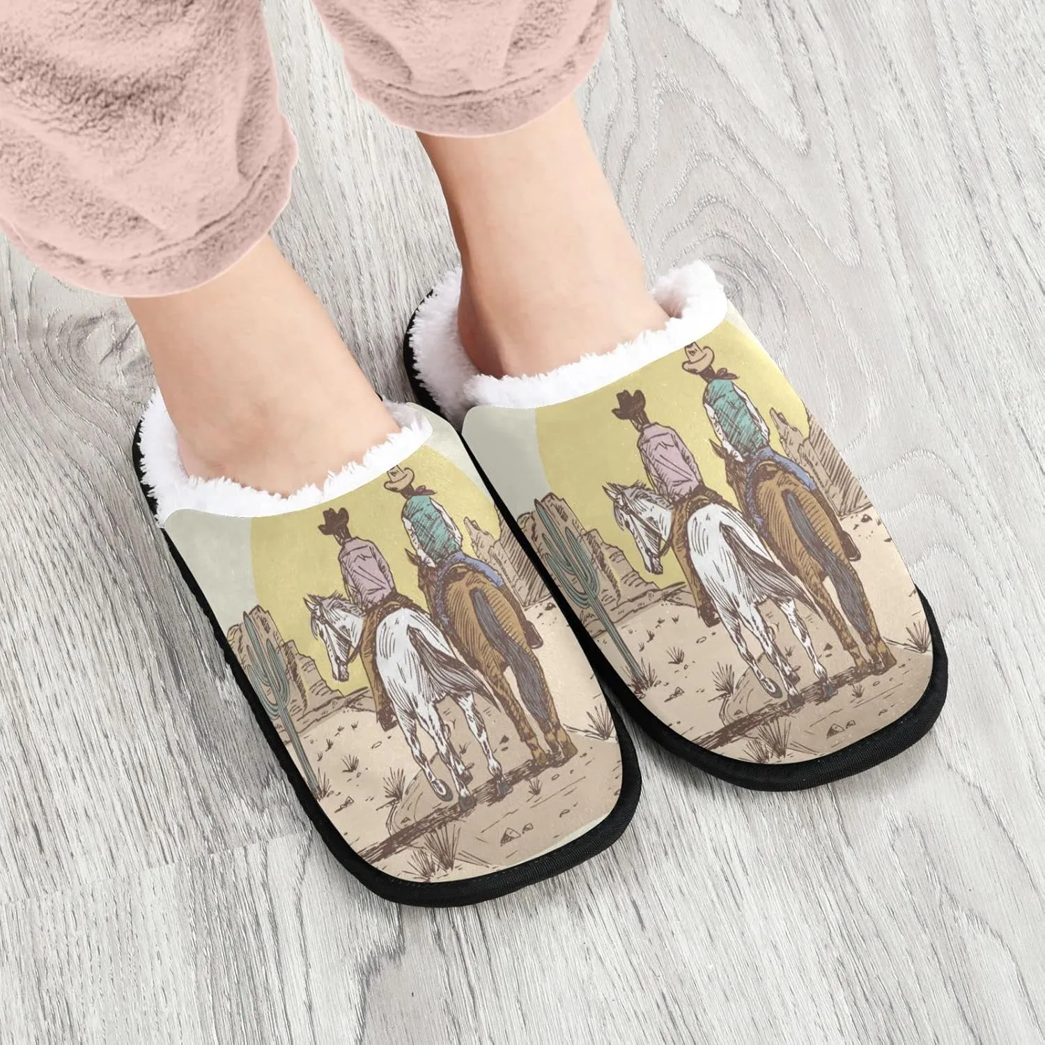 Fisyme Slippers Soft Non-Slip Indoor House Slippers Home Shoes For Bedroom Hotel Travel Spa