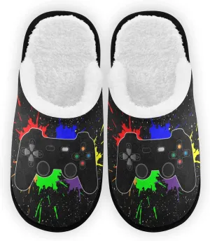 Fisyme Slippers Soft Non-Slip Indoor House Slippers Home Shoes For Bedroom Hotel Travel Spa