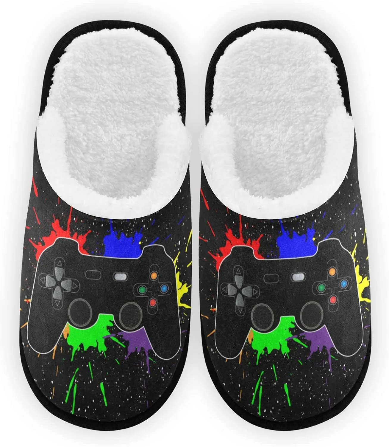 Fisyme Slippers Soft Non-Slip Indoor House Slippers Home Shoes For Bedroom Hotel Travel Spa