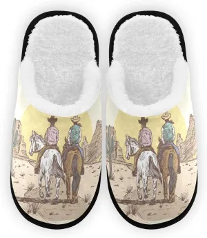 Fisyme Slippers Soft Non-Slip Indoor House Slippers Home Shoes For Bedroom Hotel Travel Spa