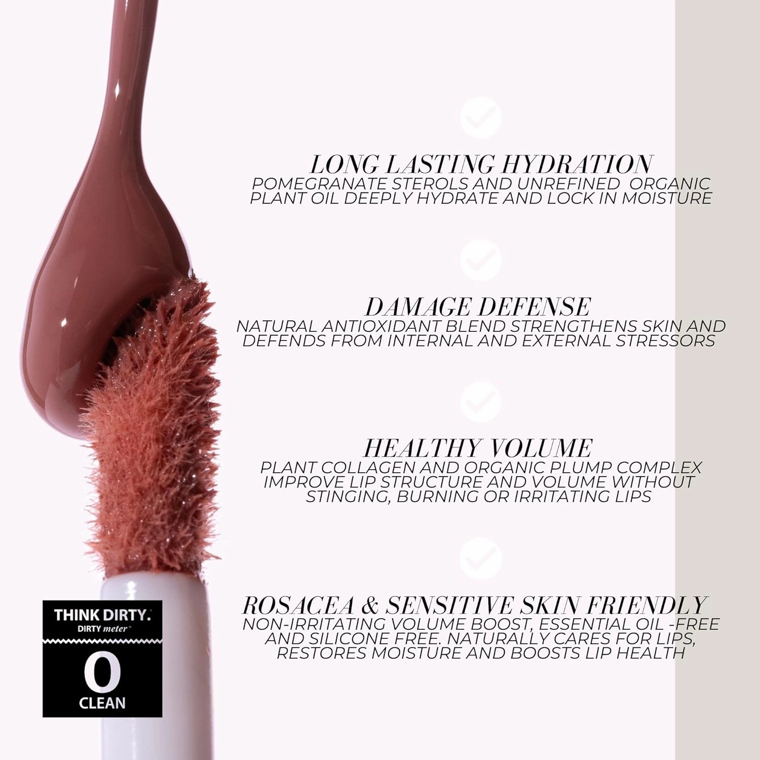 FITGLOW Beauty - Lip Color Serum | Vegan, Woman-Owned Clean Beauty (Gleam - Beige Nude)