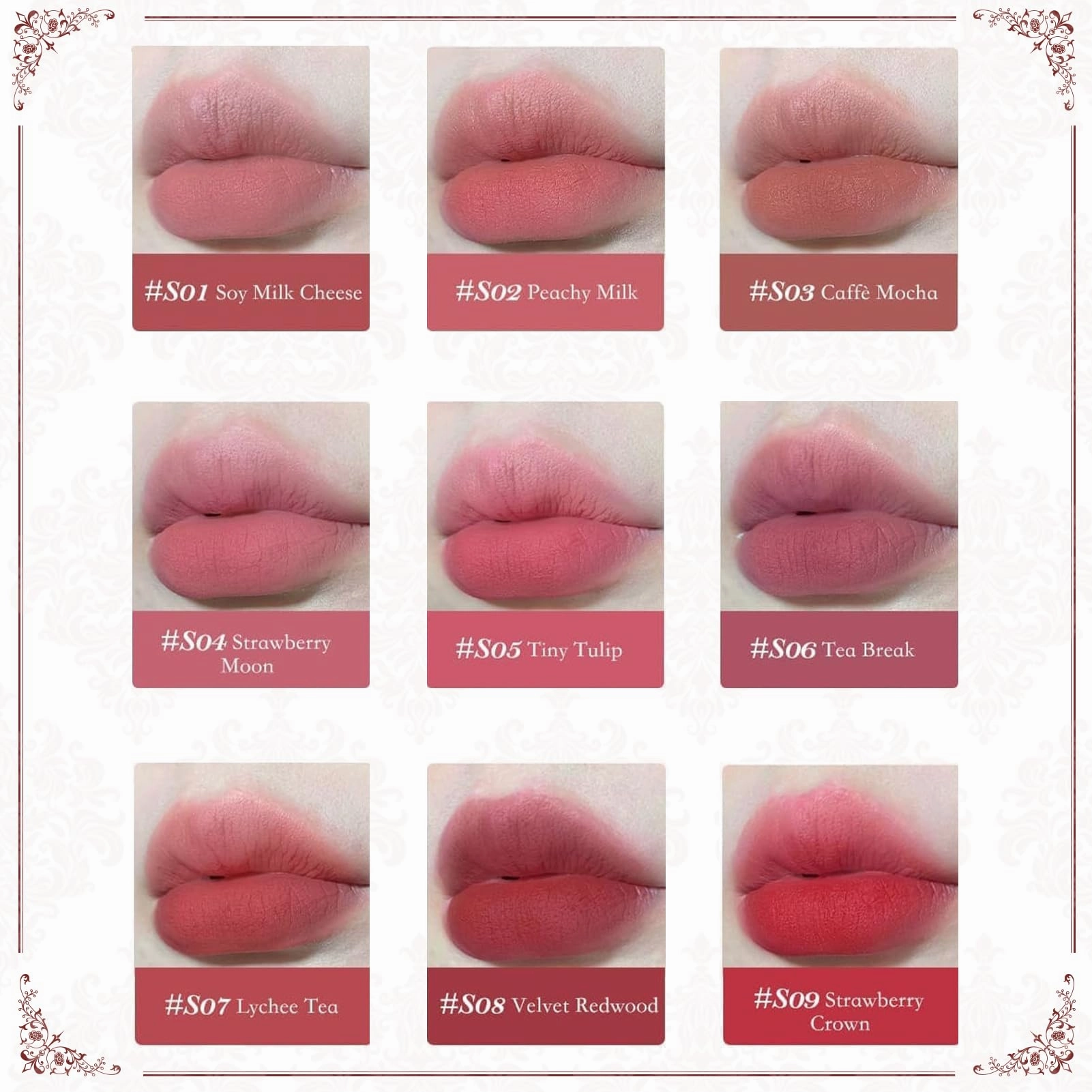 Flower Knows Strawberry Rococo Cloud Lip Cream Matte Liquid Lipstick-Long Lasting&Highly Pigmented Lip Stain -Velvety Waterproof Lip Makeup for Girls&Women-0.12 Fl Oz,1 Count(S06 Tea Break)