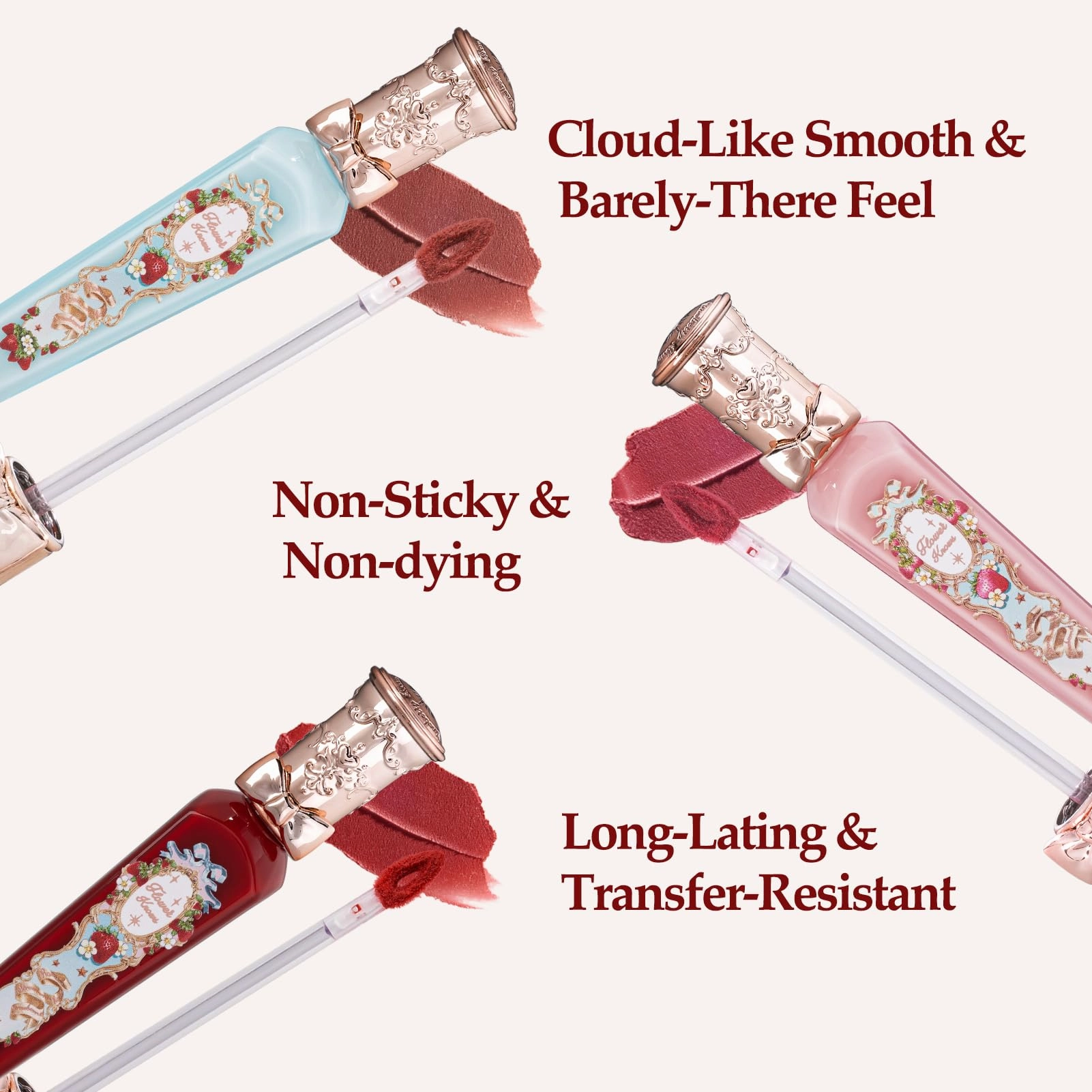Flower Knows Strawberry Rococo Cloud Lip Cream Matte Liquid Lipstick-Long Lasting&Highly Pigmented Lip Stain -Velvety Waterproof Lip Makeup for Girls&Women-0.12 Fl Oz,1 Count(S06 Tea Break)