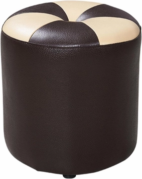 Foot Stool Cowhide Footstool round Foot Stools Shoe Change Stool Pouffe Footstool s for The Bedroom s for Living Room,Brown- 32X40Cm/Brown   Beige/32 * 40Cm