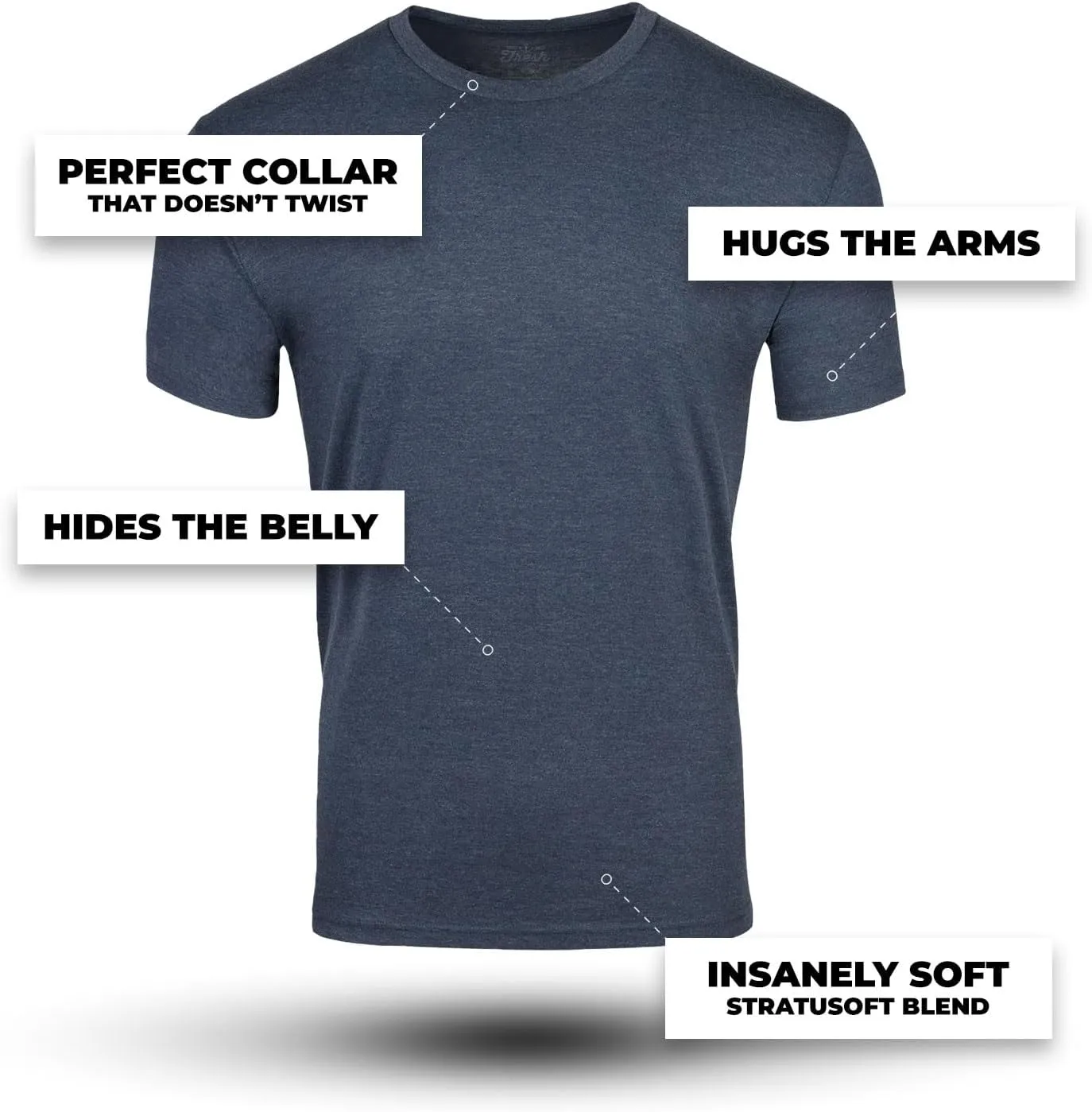 Fresh Clean Threads Crew Neck T-Shirt - Pre Shrunk Soft Fitted Premium Tee - Men’s T- Cotton Poly