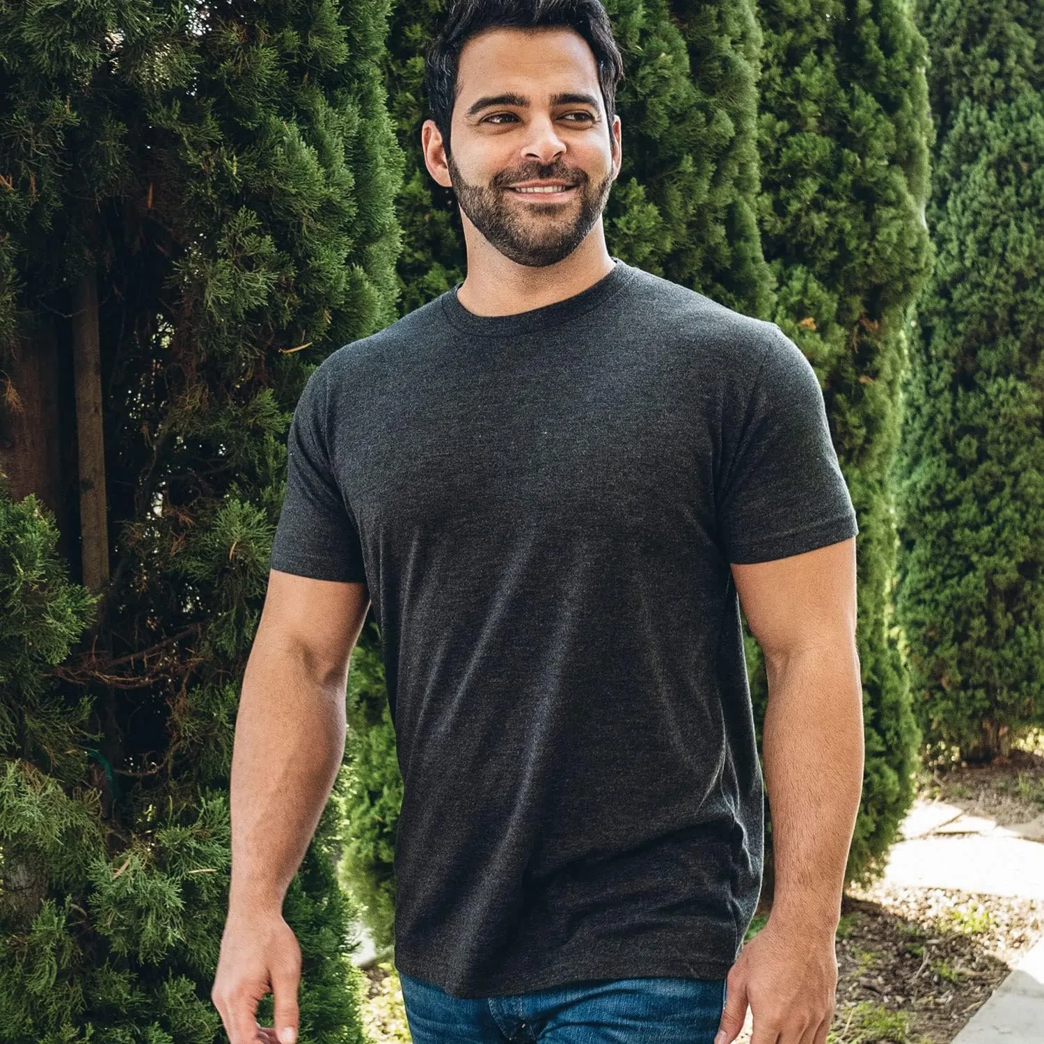 Fresh Clean Threads Crew Neck T-Shirt - Pre Shrunk Soft Fitted Premium Tee - Men’s T- Cotton Poly