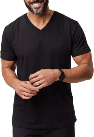 Fresh Clean Threads V Neck T Shirts for Men - Pre Shrunk Soft Fitted Premium Classic Tee - Men's T-Shirt Cotton Poly Blend