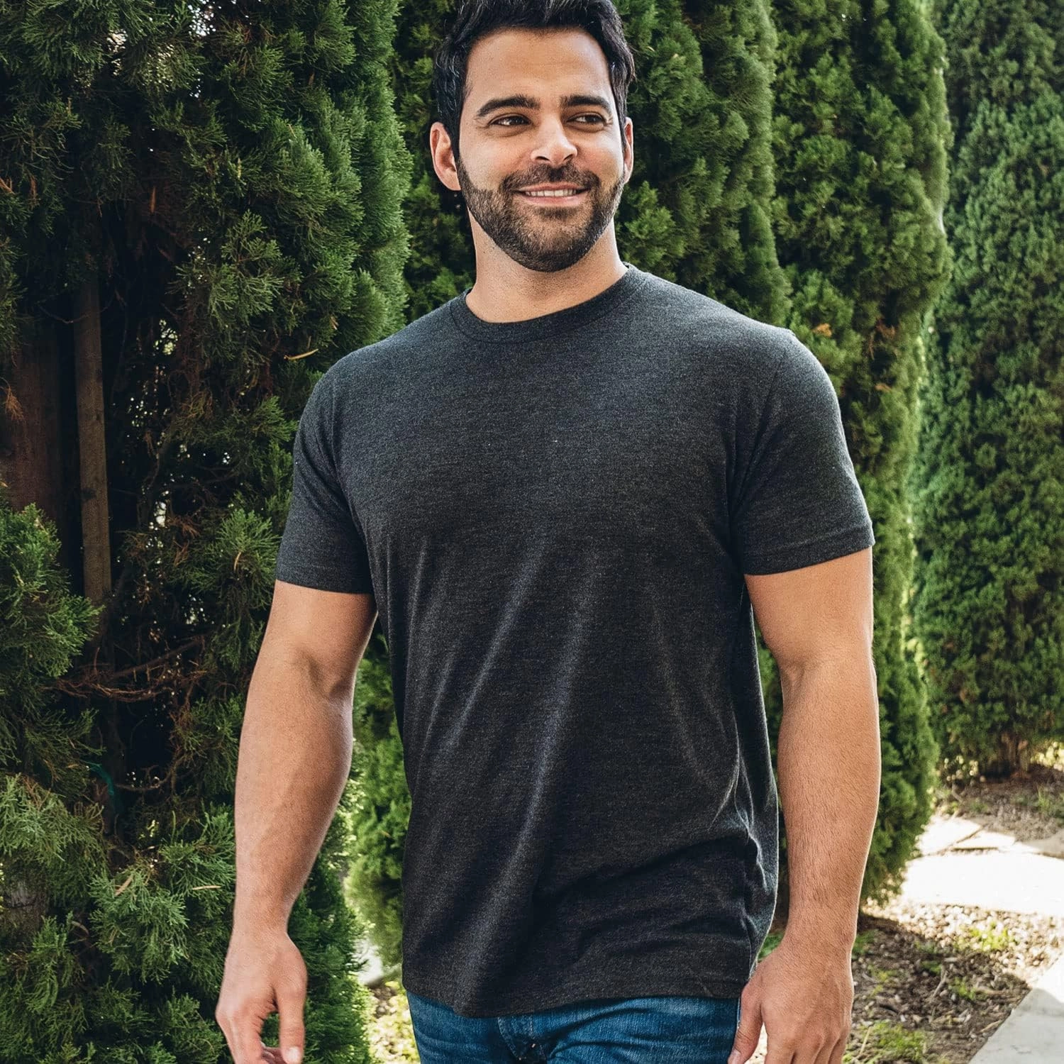 Fresh Clean Threads Crew Neck T-Shirt - Pre Shrunk Soft Fitted Premium Tee - Men’s T- Cotton Poly