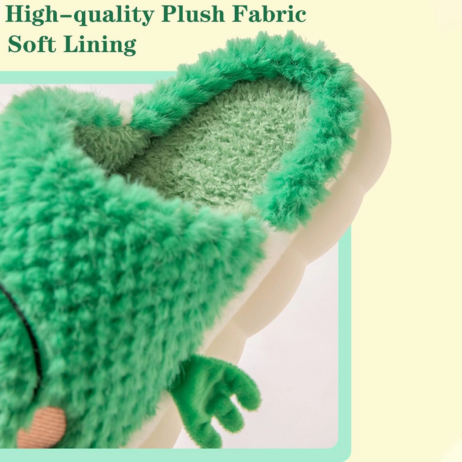 Frog Slippers Fuzzy Green Frog Slippers Cute Frog Indoor Winter Slippers Fluffy Plush Warm Indoor Outdoor Slippers Shoes for Women Men (12-13 Women/10-11 Men, Green Tree Frog)