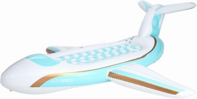FUNBOY Giant Inflatable Luxury Private Jet Airplane Pool Float, Luxury Float for Summer Pool Parties and Entertainment White 71"x28"