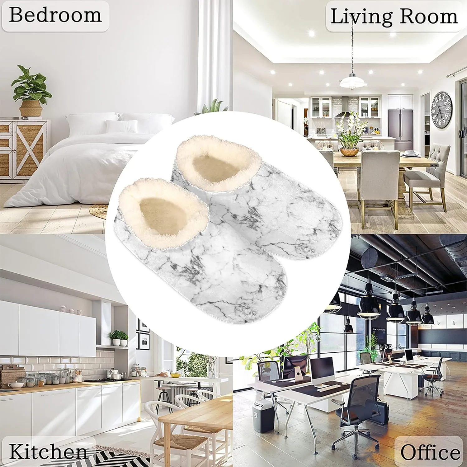 Fuzzy Memory Foam Slippers - Women's & Men's Anti-Skid Indoor/Outdoor Home Shoes