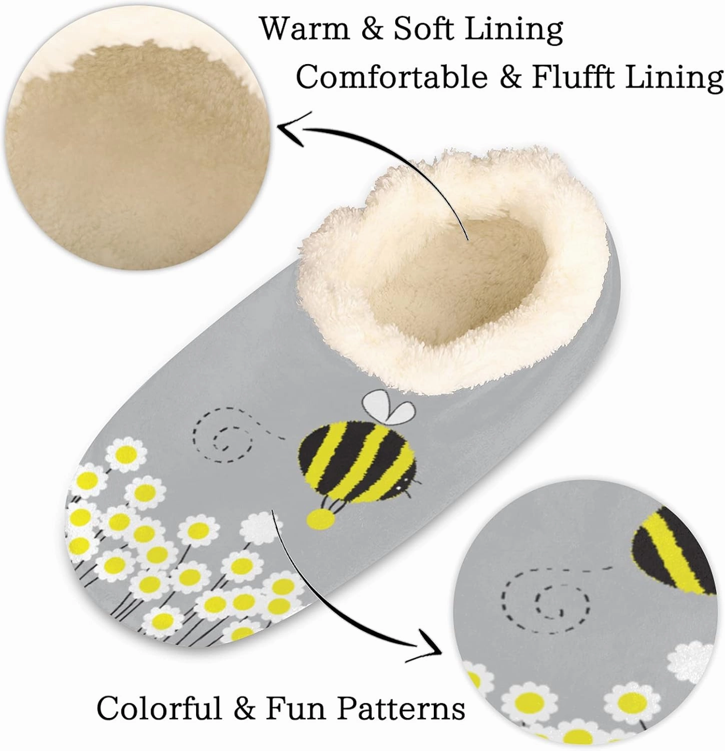 Fuzzy Memory Foam Slippers - Women's & Men's Anti-Skid Indoor/Outdoor Home Shoes