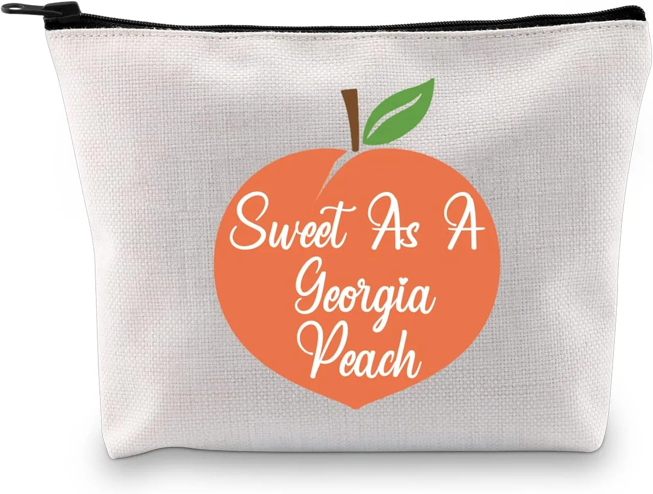 G2TUP Georgian Gift Sweet As A G Peach Makeup Bag Georgia State Pride Cosmetic Bag Peach Lover Gift Georgia Lover Zipper Travel Bag