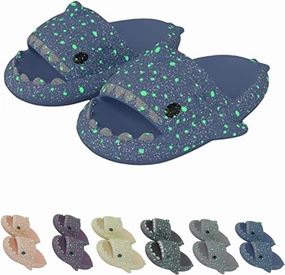 Galaxy Shark Slides, Cloud Shark Slides Glow in the Dark Thick Sole Non-slip Open Toe Shark Slippers