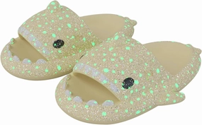 Galaxy Shark Slides, Cloud Shark Slides Glow in the Dark Thick Sole Non-slip Open Toe Shark Slippers