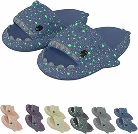 Galaxy Shark Slides, Cloud Shark Slides Glow in the Dark Thick Sole Non-slip Open Toe Shark Slippers