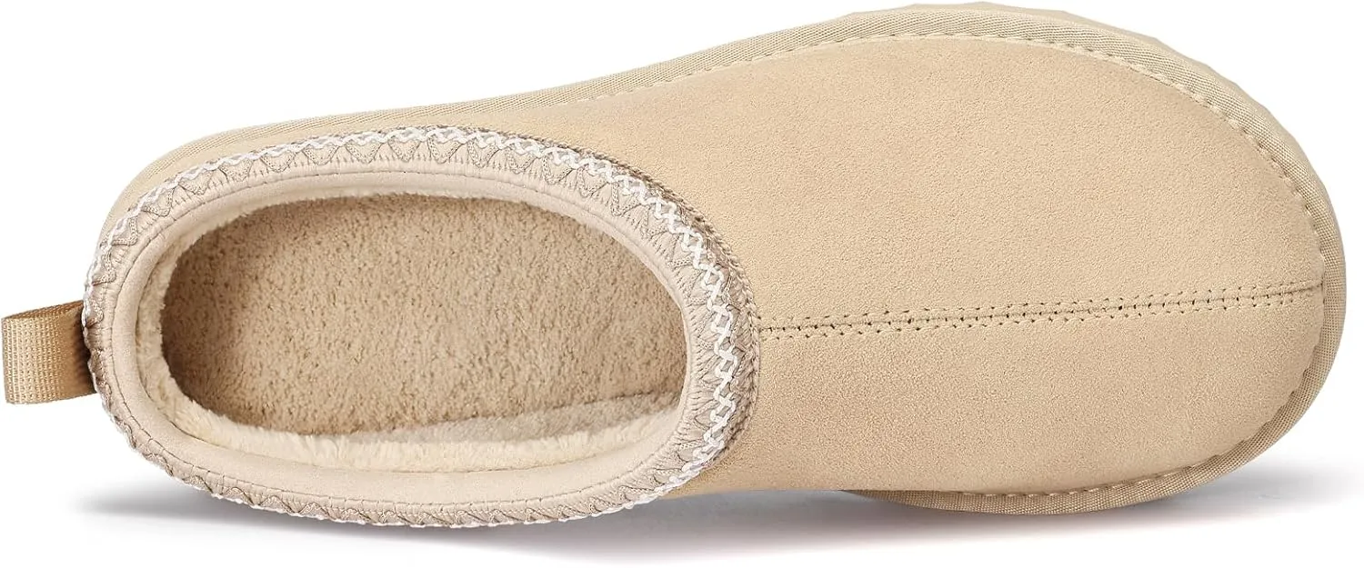 Genuine Suede House Slippers for Women Cozy Memory Foam Shoes for Indoor Outdoor