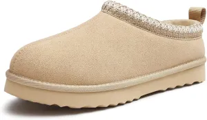 Genuine Suede House Slippers for Women Cozy Memory Foam Shoes for Indoor Outdoor