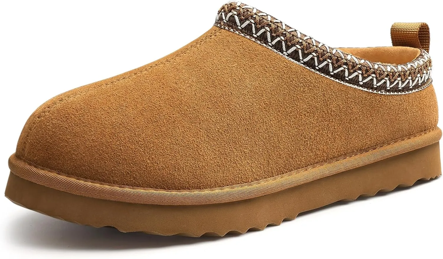 Genuine Suede House Slippers for Women Cozy Memory Foam Shoes for Indoor Outdoor