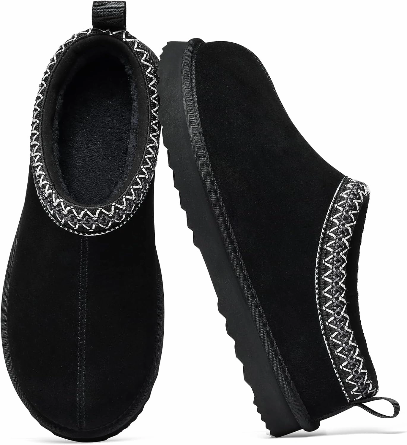 Genuine Suede House Slippers for Women Cozy Memory Foam Shoes for Indoor Outdoor