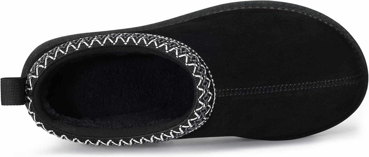 Genuine Suede House Slippers for Women Cozy Memory Foam Shoes for Indoor Outdoor
