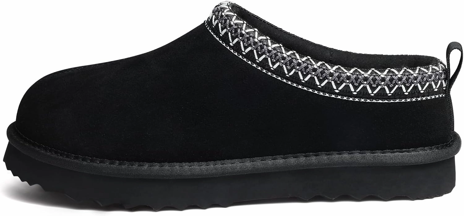 Genuine Suede House Slippers for Women Cozy Memory Foam Shoes for Indoor Outdoor
