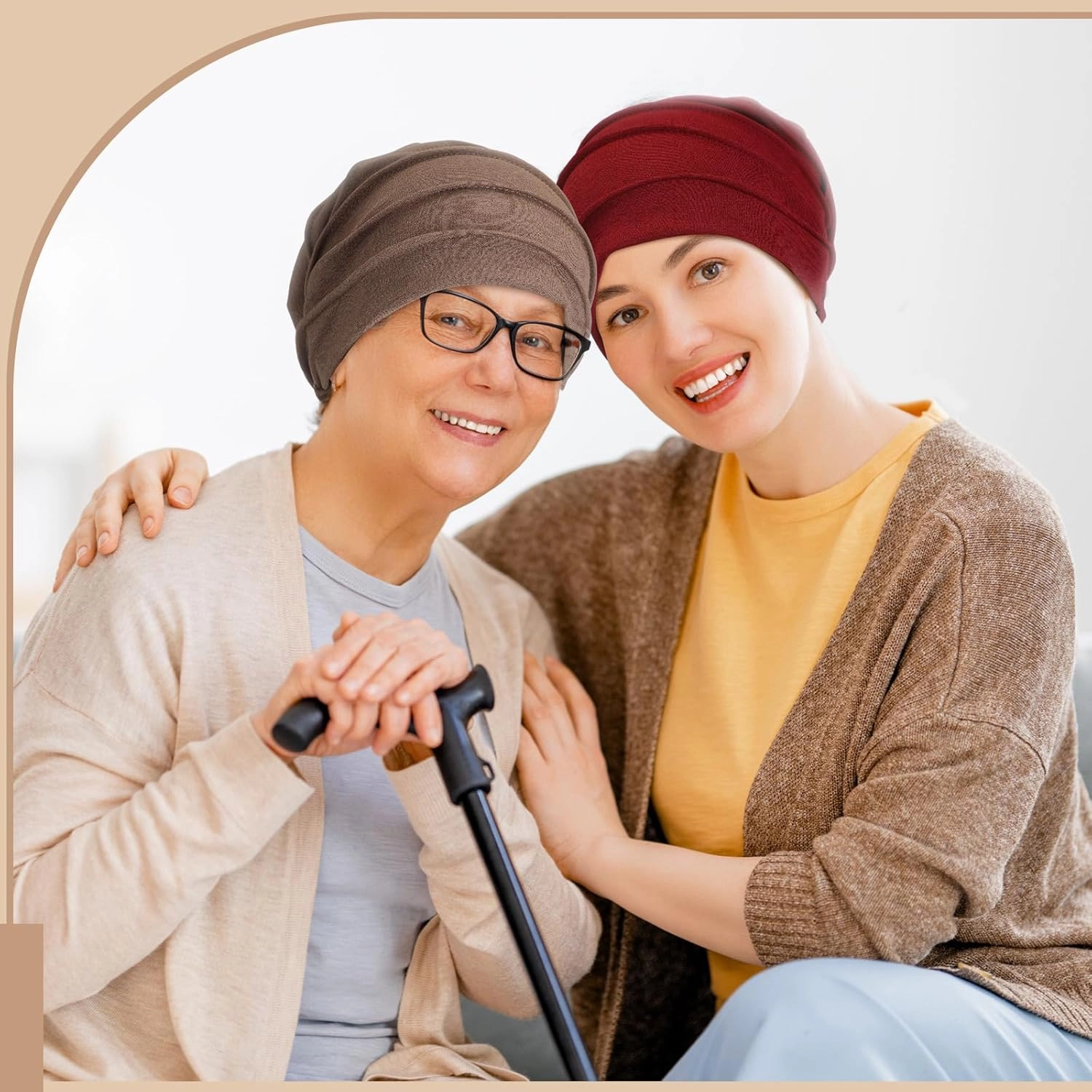 Geyoga 6 Pieces Slouchy Hair Loss Beanies Hats Soft Polyester Cancer Hat Stretchy Sleeping Cap Headwear for Women