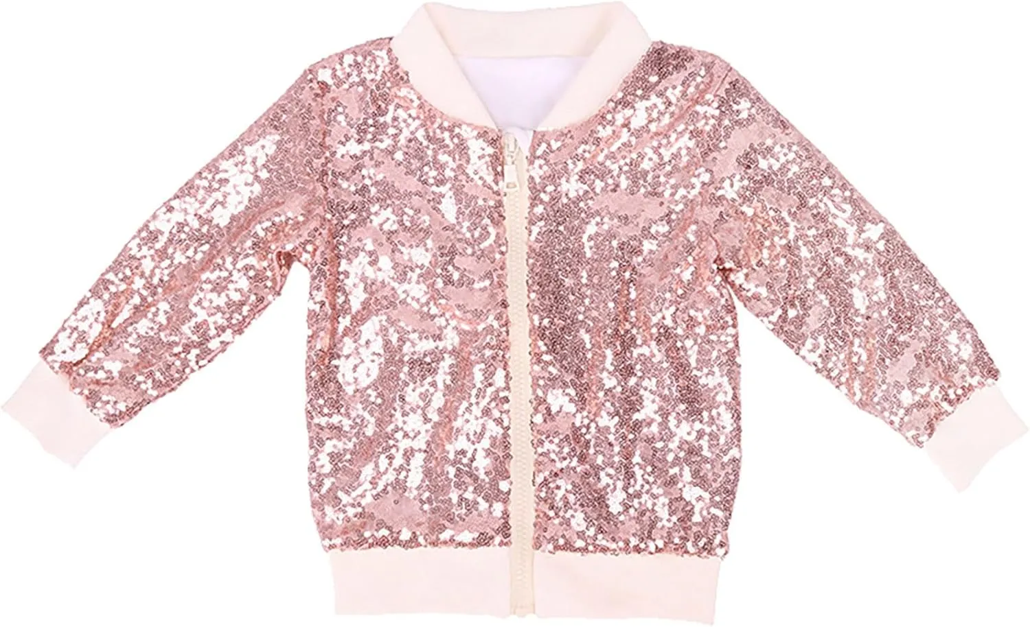 Girl Metallic Jacket Kids Toddler Varsity Jacket Zip up Sequin Bomber Jacket Outwear Glitter Fall Baby Winter Jacket