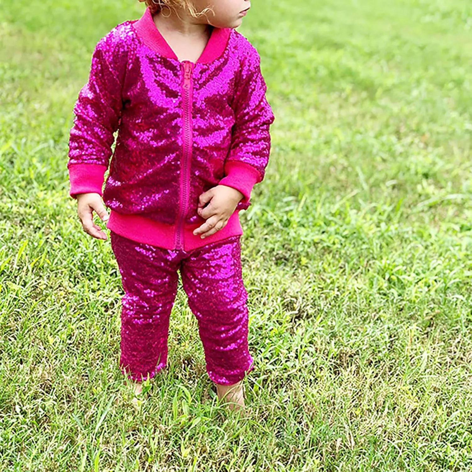 Girl Metallic Jacket Kids Toddler Varsity Jacket Zip up Sequin Bomber Jacket Outwear Glitter Fall Baby Winter Jacket