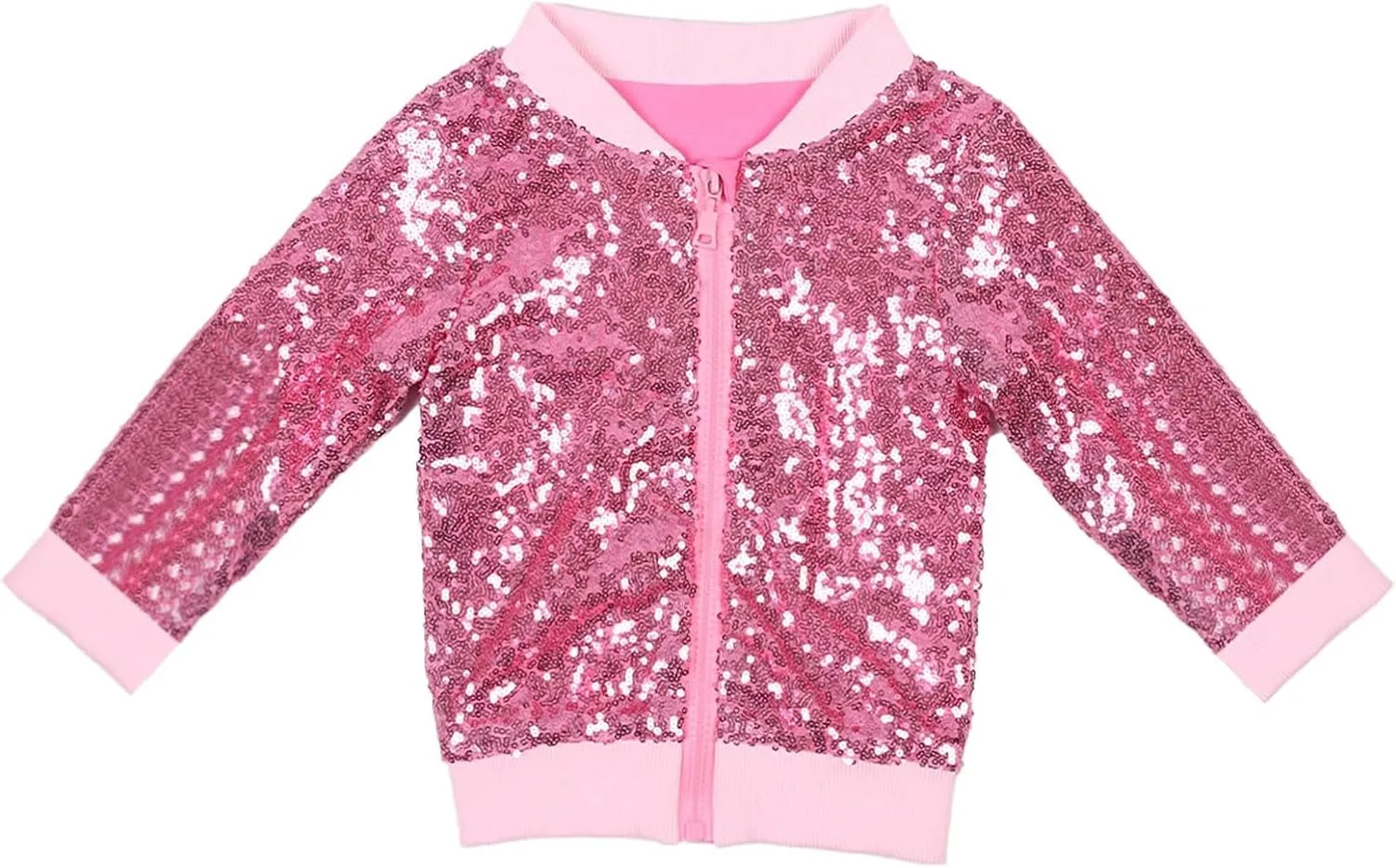 Girl Metallic Jacket Kids Toddler Varsity Jacket Zip up Sequin Bomber Jacket Outwear Glitter Fall Baby Winter Jacket