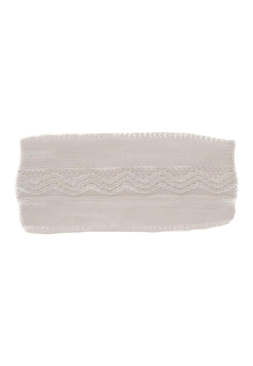 Girls' GOTS Knitted Headband. Winter, Ecru, 49, ecru, 49