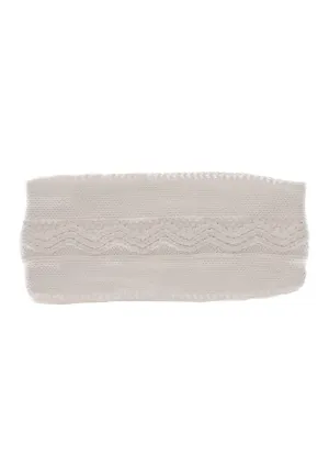 Girls' GOTS Knitted Headband. Winter, Ecru, 49, ecru, 49