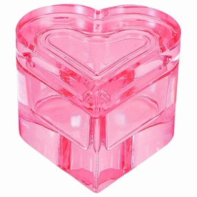 Glass Crystal Cup with Lid Mini Dappen Dish Heart Glass Nail Dish Nail Art Liquid Holder Acrylic Liquid Powder Glass Cup Nail Crystal Bowl Pink