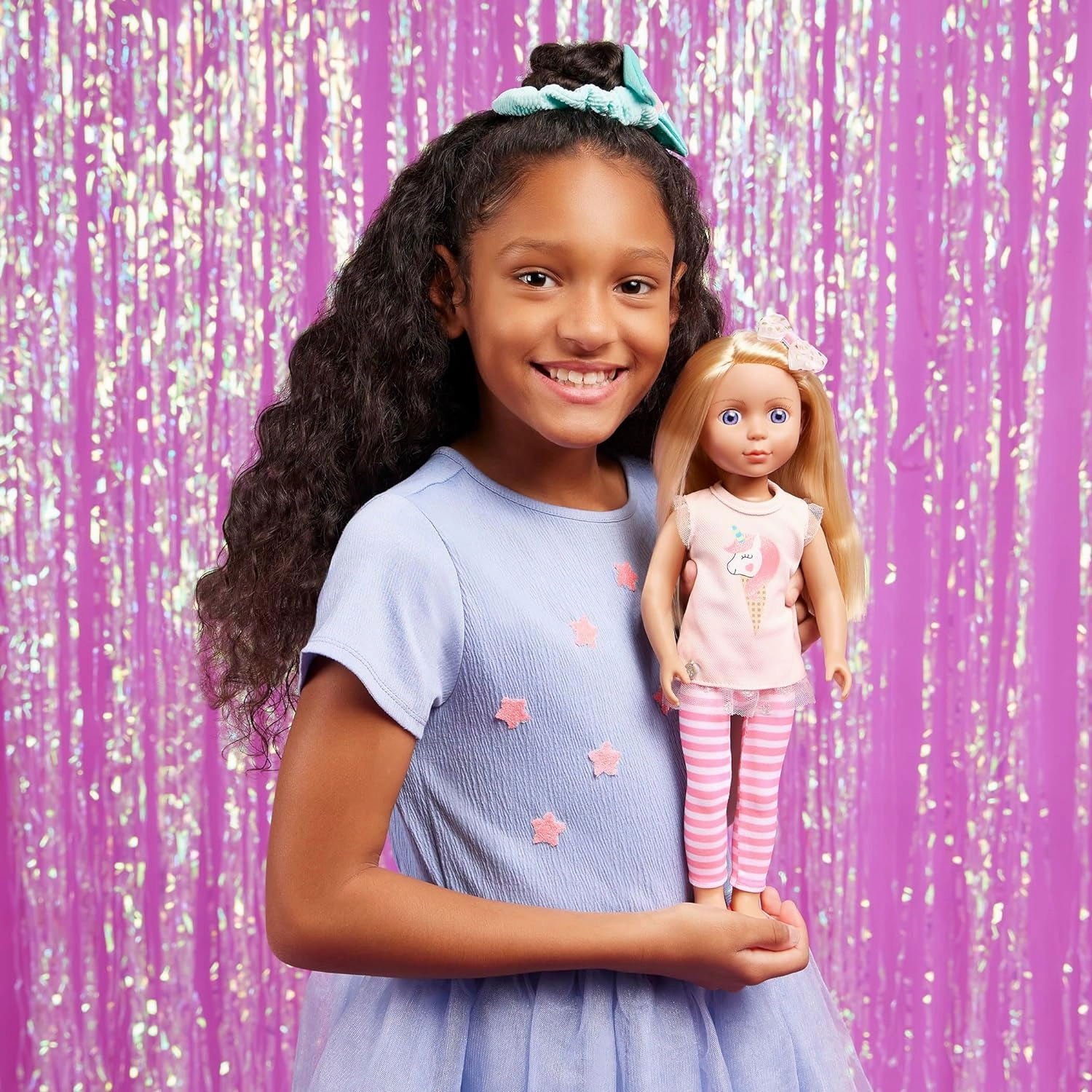 Glitter Girls Lacy 14 Inch Doll Wearing Pink Tunic, Striped Leggings, Hair Bow And Ballet Shoes - Dolls For 3  Year Old Girls