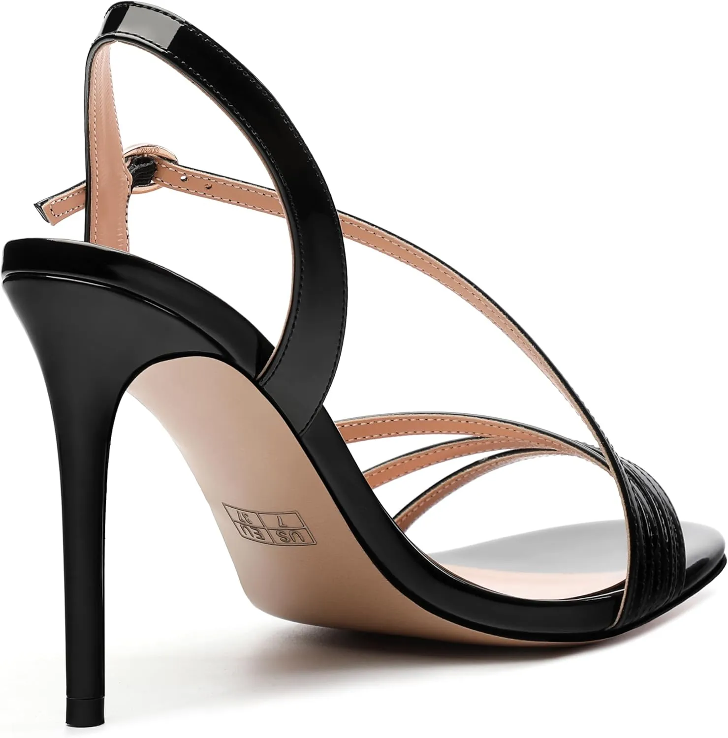 Gold Strappy Heels for Women, Sex Women's High Heels Open Toe Stilettos Strappy Ankle Strap Sandals Comfort Dress Party Shoes
