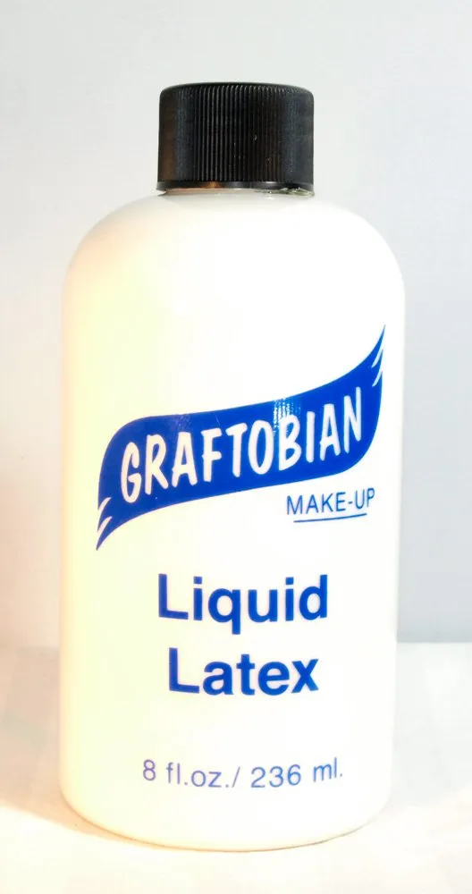 Graftobian Liquid Latex SFX Makeup - Professional Skin Safe Adhesive for Special Effects and Body FX, For Theatrical Stage, Cosplay, and Halloween Makeup, 8 ounces