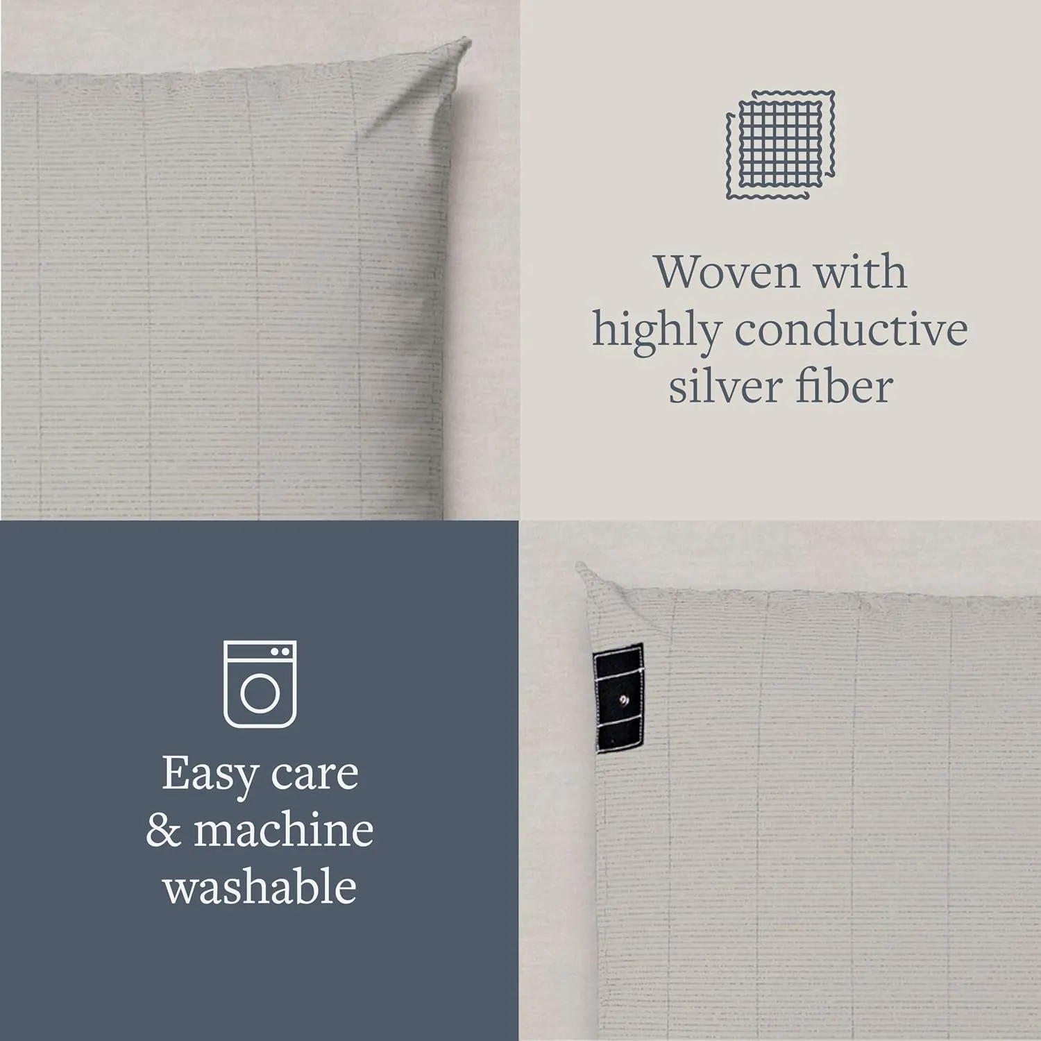 GroundLuxe Organic Grounding Pillowcase in Beige - King Size